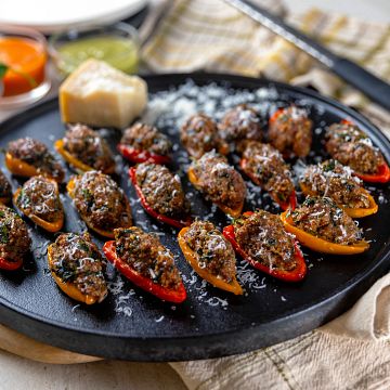 Beef and Couscous Stuffed Baby Bell Peppers
